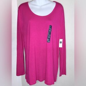 NWT GAP Luxe  Pink Long sleeve t-shirt women size L